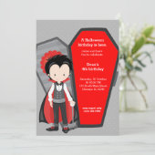 Invitation Joli anniversaire de vampire (Debout devant)