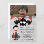 Invitation Joli anniversaire de vampire avec photo (Devant / Derrière)