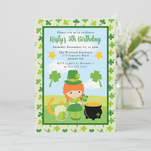 Invitation Joli anniversaire d'enfants aux cheveux roux pour