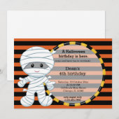 Invitation Joli anniversaire d'halloween (Devant / Derrière)