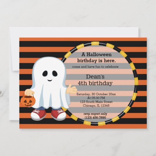 Invitation Joli anniversaire d'halloween (Devant)