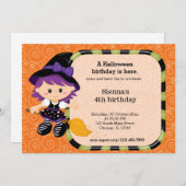 Invitation Joli anniversaire d'halloween (Devant / Derrière)