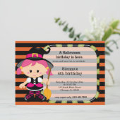 Invitation Joli anniversaire d'halloween (Debout devant)
