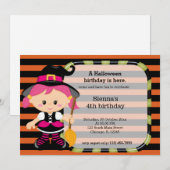 Invitation Joli anniversaire d'halloween (Devant / Derrière)
