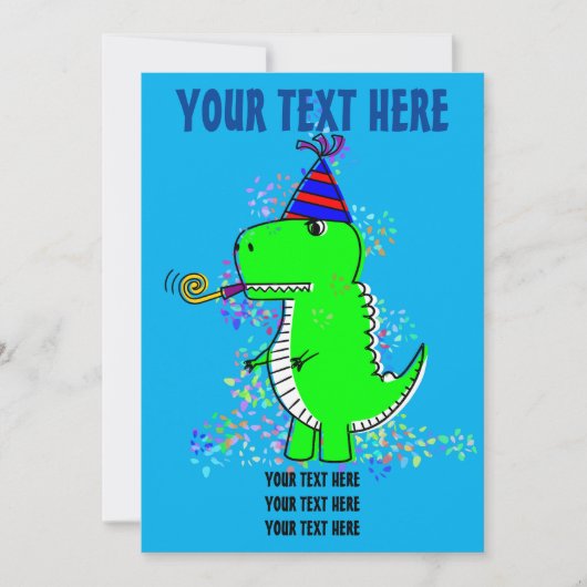 Invitation Joli Anniversaire Dinosaur Confetti (Devant)