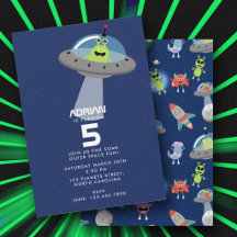 Joli Anniversaire Enfants Monstre Alien Moderne Es