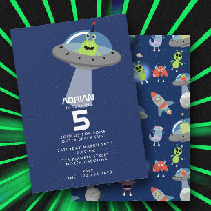 Invitation Joli Anniversaire Enfants Monstre Alien Moderne Es