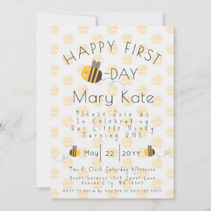 Invitation Joli Anniversaire Personnalisé D'abeille Pour Un P