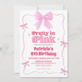 Invitation Joli anniversaire rose (Devant)