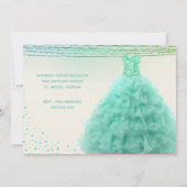 Invitation Joli Aqua Green Gown sous les lumières Quinceanera (Dos)