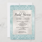 Invitation Joli Aqua Mint Glitzy Parties scintillant Fête des (Devant)