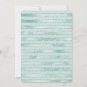 Invitation Joli Aqua Mint Glitzy Parties scintillant rayures (Dos)