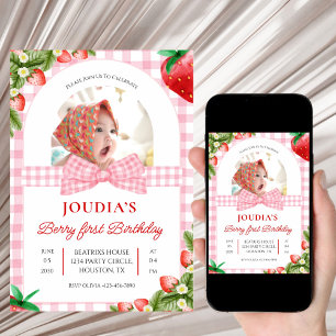 Invitation joli aquarelle minimaliste Anniversaire premier de