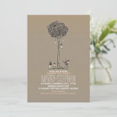 Invitation joli arbre rustique et mason jars fiançailles (Debout devant)