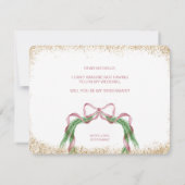 Invitation joli arc de Noël rose aquarelle BRIDESMAID (Dos)