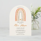 Invitation Joli arc en ciel et Baby shower Boho étoilé (Debout devant)