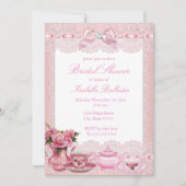 Invitation Joli arc en dentelle rose haute Fête des mariées d (Devant)