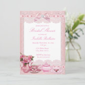 Invitation Joli arc en dentelle rose haute Fête des mariées d (Debout devant)