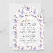 Invitation Joli Arché Violet Fête des mariées Florale (Devant)