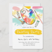 Invitation Joli artiste peindre enfant fête d'anniversaire in (Devant)