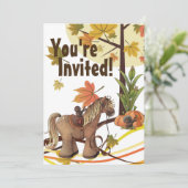 Invitation Joli automne Pony et Corneilles Automne Cheval Ann (Debout devant)