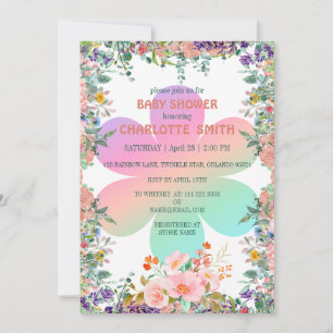 Invitation Joli baby shower à fleurs florales estivales