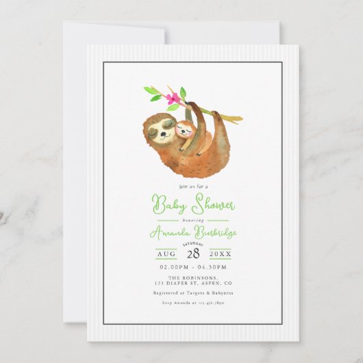 Invitation Joli Baby shower à thème (Devant)