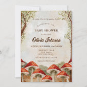 Invitation Joli Baby shower à thème de champignons Brown (Devant)