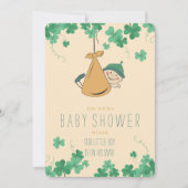Invitation Joli Baby shower à thème irlandais Shamrock (Devant)