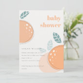 Invitation Joli Baby shower Abstrait orange Fruity Bold (Debout devant)