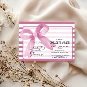 Invitation Joli Baby shower Aquarelle Rose Bow
