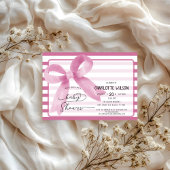 Invitation Joli Baby shower Aquarelle Rose Bow