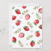 Invitation Joli Baby shower 'Berry Sweet' aux fraises (Dos)