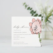 Invitation Joli Baby shower botanique de la fleur de pêche de (Debout devant)