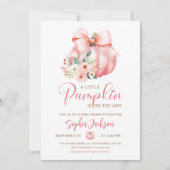 Invitation Joli Baby shower Citrouille rose (Devant)