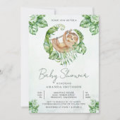 Invitation Joli Baby shower couché adorable (Devant)