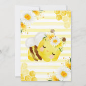 Invitation Joli Baby shower d'abeilles au miel jaune (Dos)