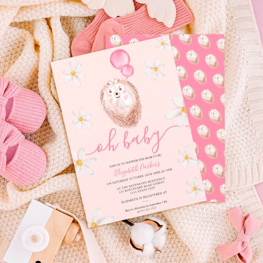 Invitation Joli baby shower d'aquarelle de fleur d'or