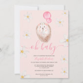 Invitation Joli baby shower d'aquarelle de fleur d'or (Devant)