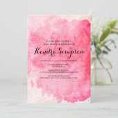 Invitation Joli Baby shower d'aquarelle rose (Debout devant)