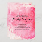 Invitation Joli Baby shower d'aquarelle rose (Devant / Derrière)