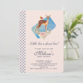 Invitation Joli Baby shower de cerfs à l'aquarelle Brown (Debout devant)