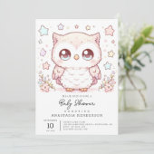 Invitation Joli Baby shower de Chouette Enchanté (Debout devant)