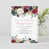 Invitation Joli Baby shower de couronne fleurie (Debout devant)