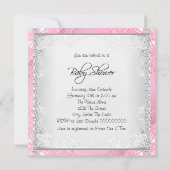 Invitation Joli Baby shower de diamants et perles roses (Dos)