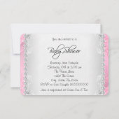 Invitation Joli Baby shower de diamants et perles roses (Dos)