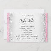 Invitation Joli Baby shower de diamants et perles roses (Dos)