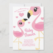 Invitation Joli Baby shower de Flamant rose Plage tropicale P (Devant)