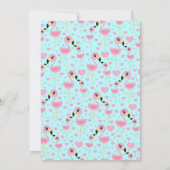 Invitation Joli Baby shower de Flamant rose Plage tropicale P (Dos)