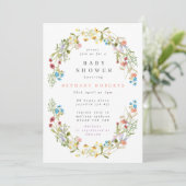 Invitation Joli Baby shower de fleurs sauvages de printemps (Debout devant)